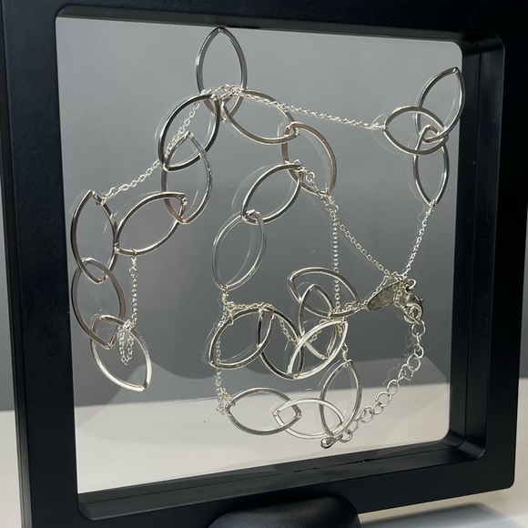 Silver Link Long Necklace - Picture 10 of 10